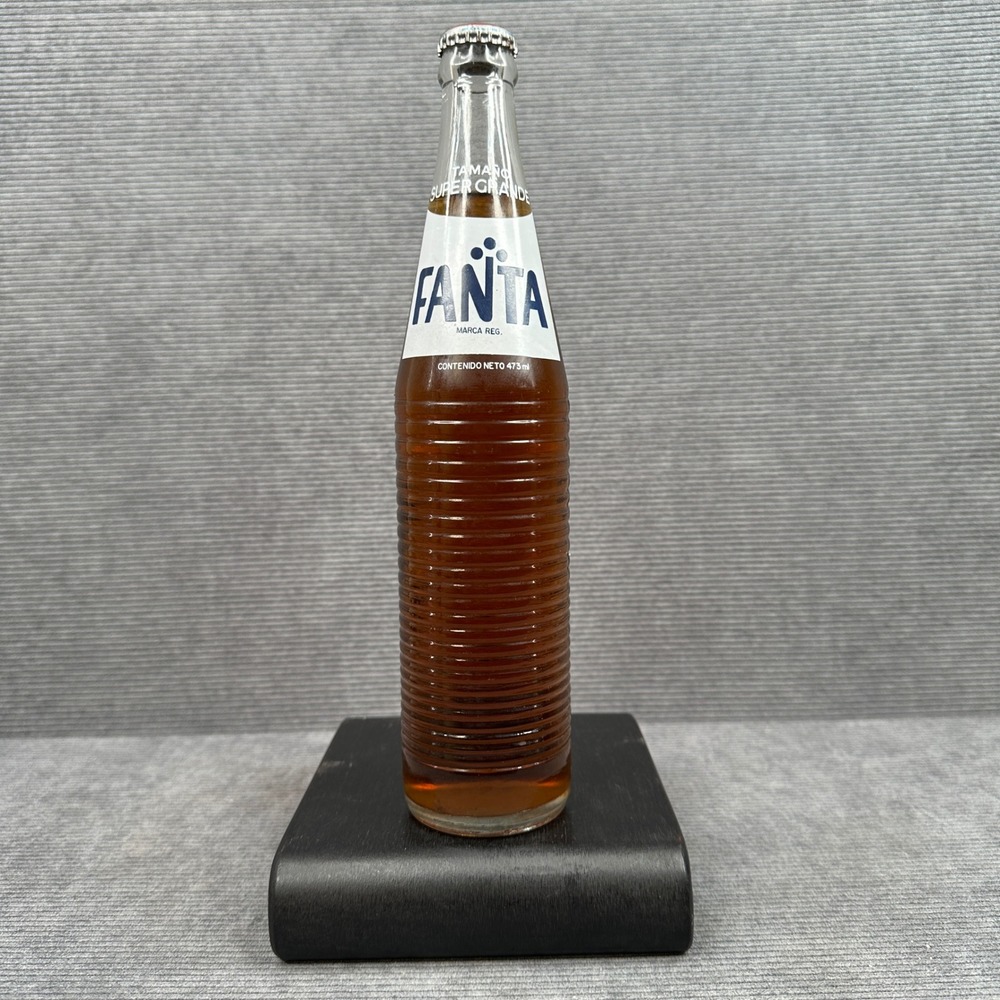 Vintage Fanta Soda Bottle Mexico Tamaño Super Grande 473ml Full Ribbed Glass
